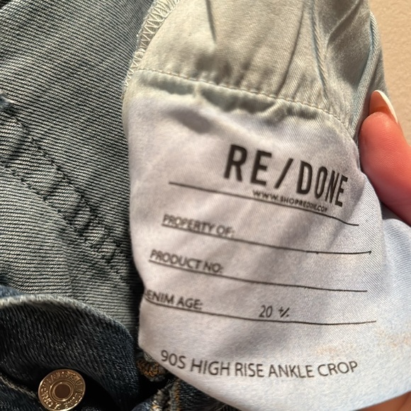 Re/Done 90s High Rise Ankle Crop Jeans 24 - Picture 5 of 8